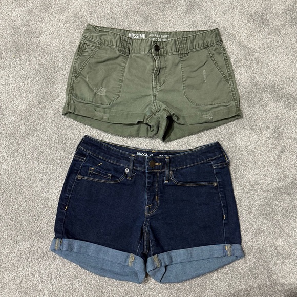 Mossimo Supply Co. Pants - Mossimo mid-rise Army Green Shorts and Dark Blue Jean Short Bundle size 0/2